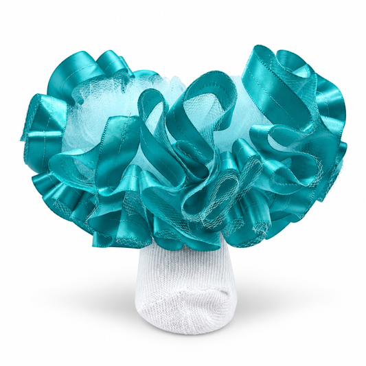 Aqua ruffle socks