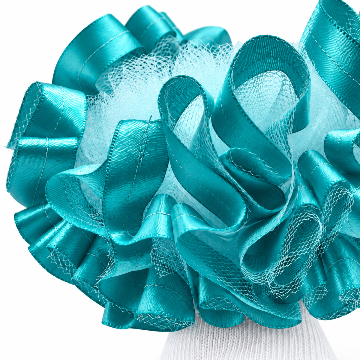 Aqua ruffle socks