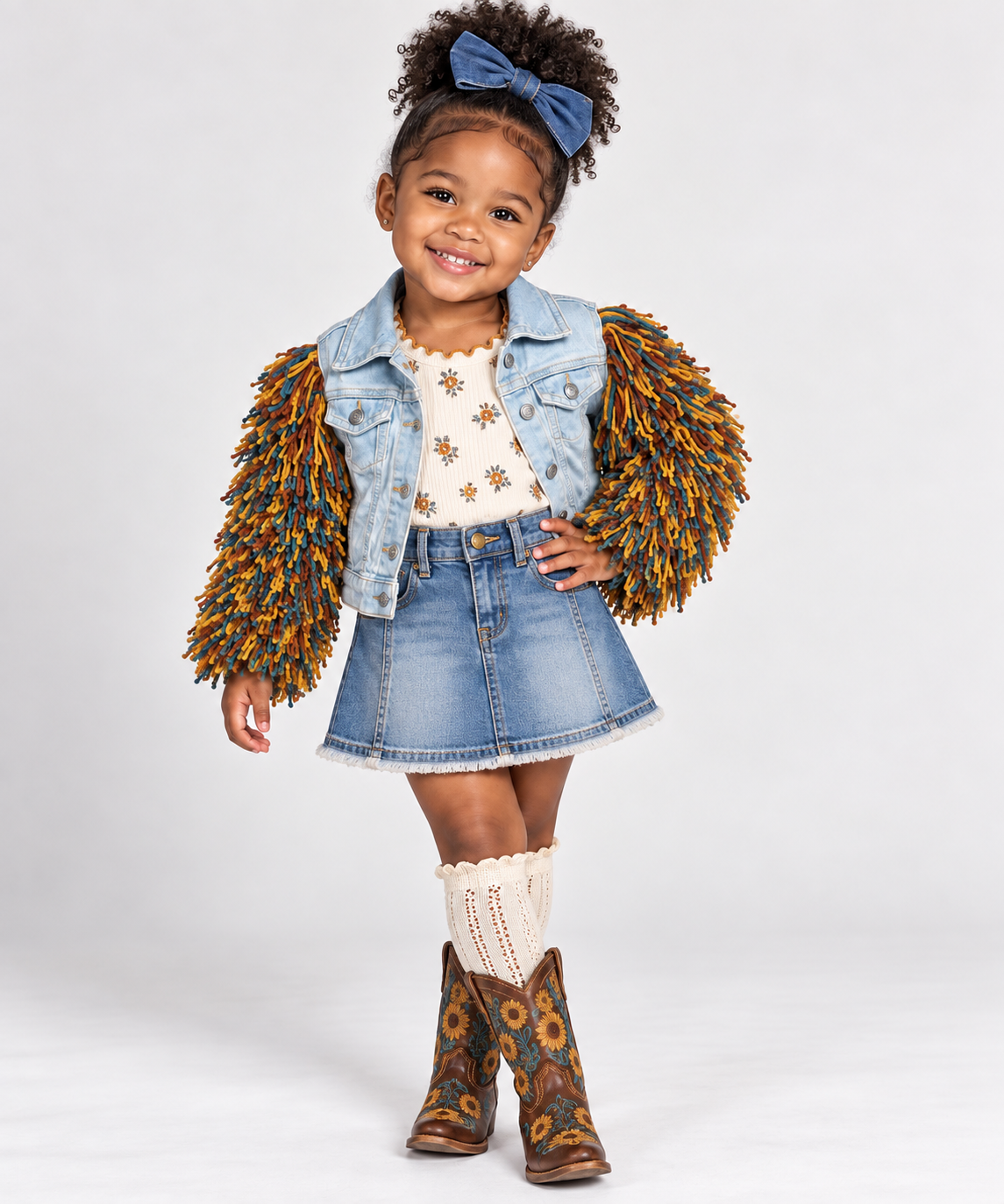 Autumn Glow Shaggy Denim Jacket