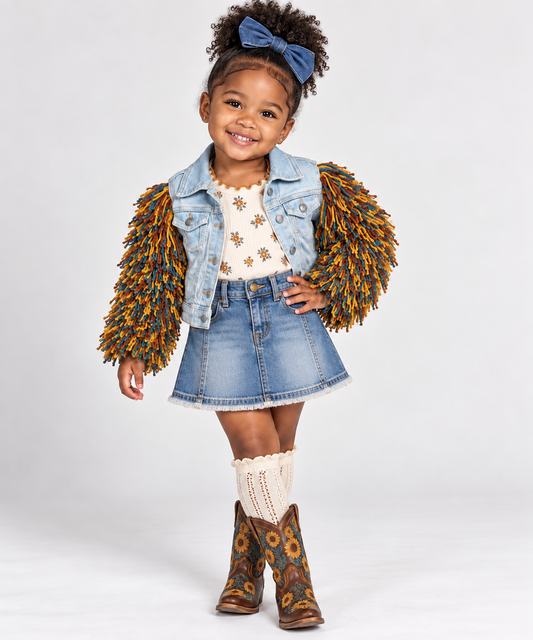 Autumn Glow Shaggy Denim Jacket