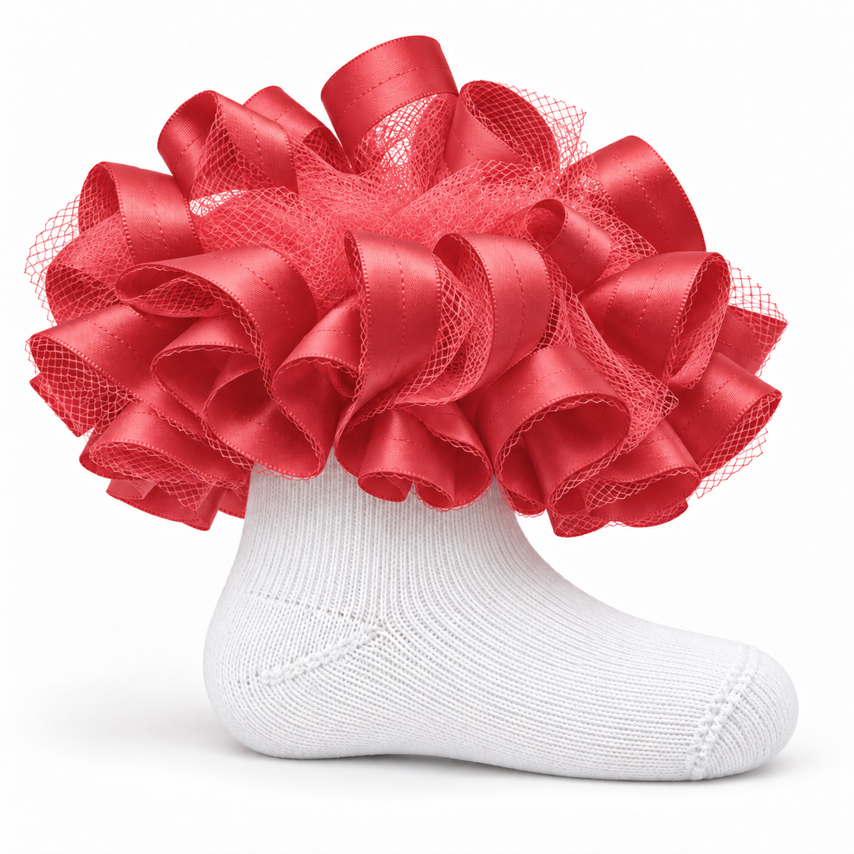 Coral ruffle socks