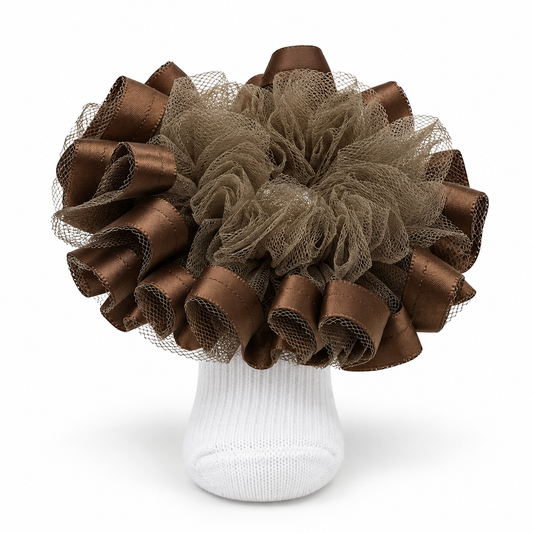 Brown ruffle socks