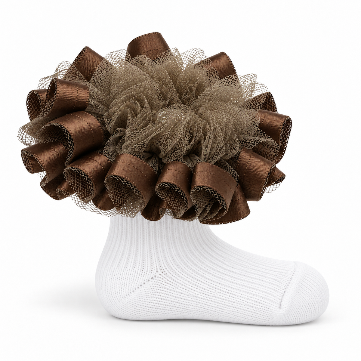 Brown ruffle socks