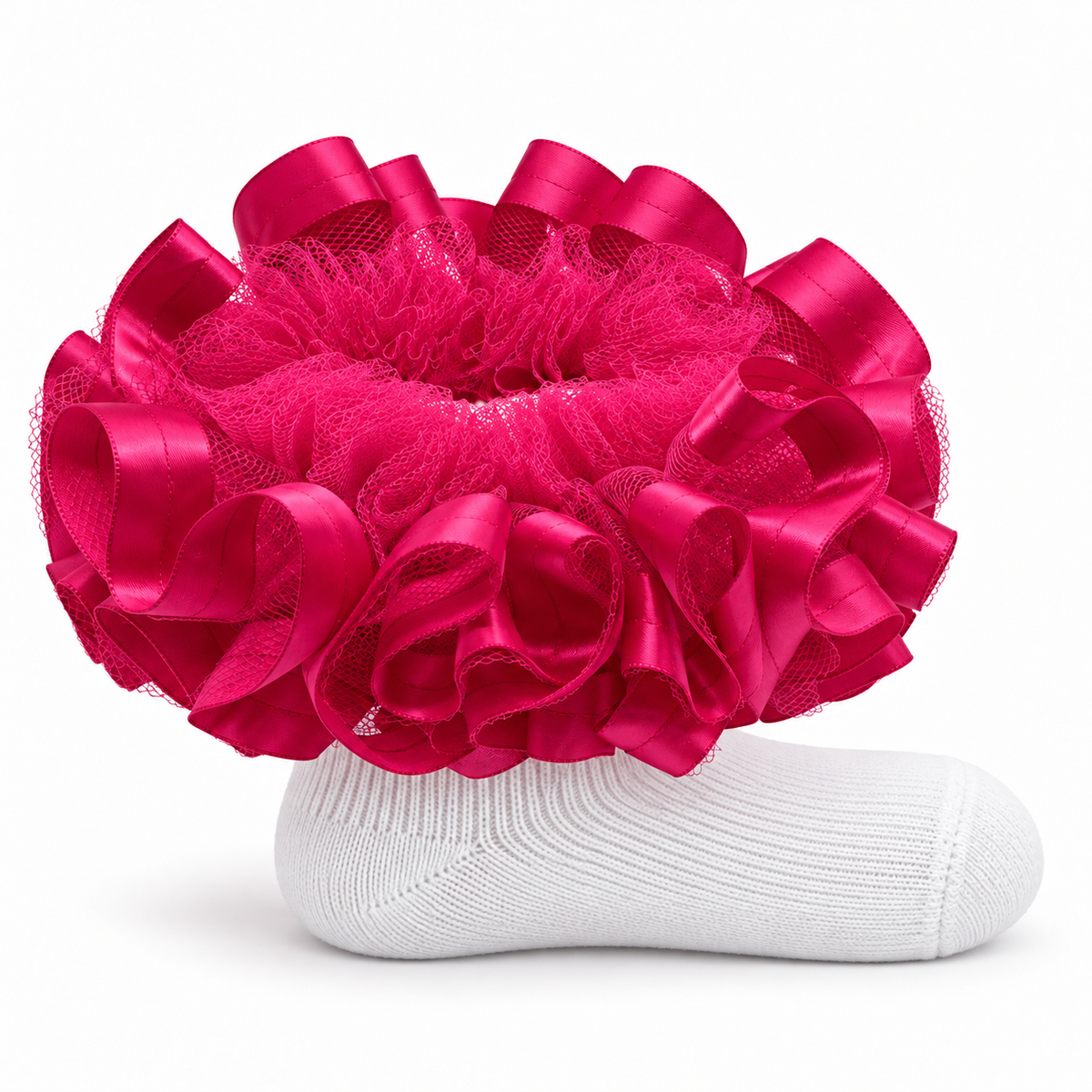 Fuchsia Ruffle socks