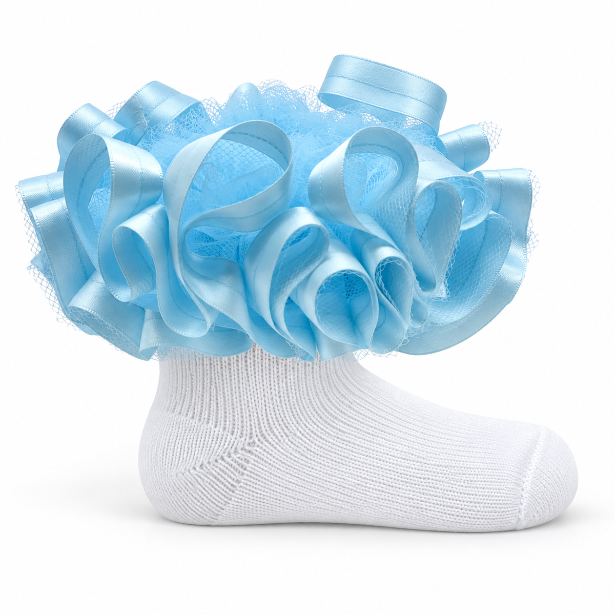 Light blue ruffle socks