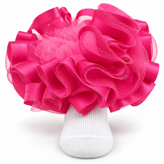 Shocking pink Ruffle socks