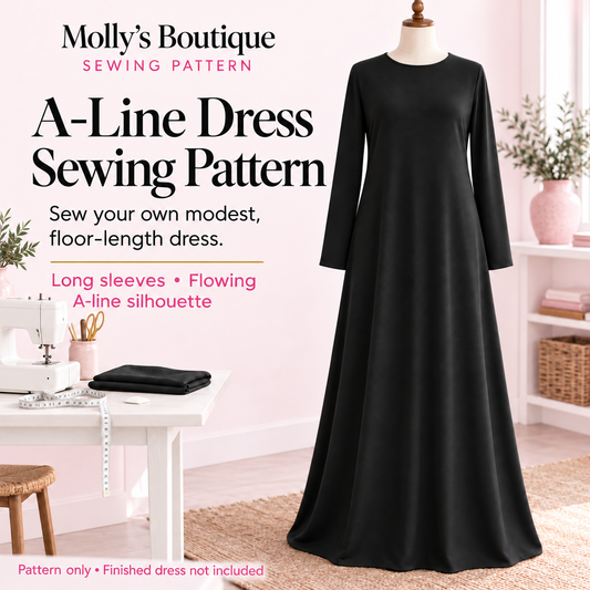 Molly’s Boutique Modest A-Line Dress — Hand-Cut Paper Sewing Pattern