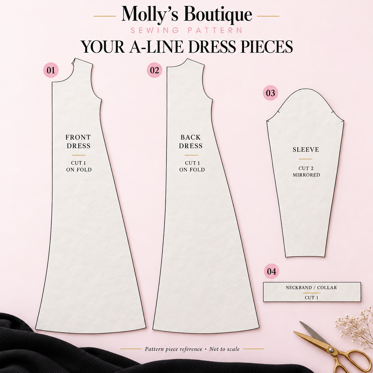 Molly’s Boutique Modest A-Line Dress — Hand-Cut Paper Sewing Pattern