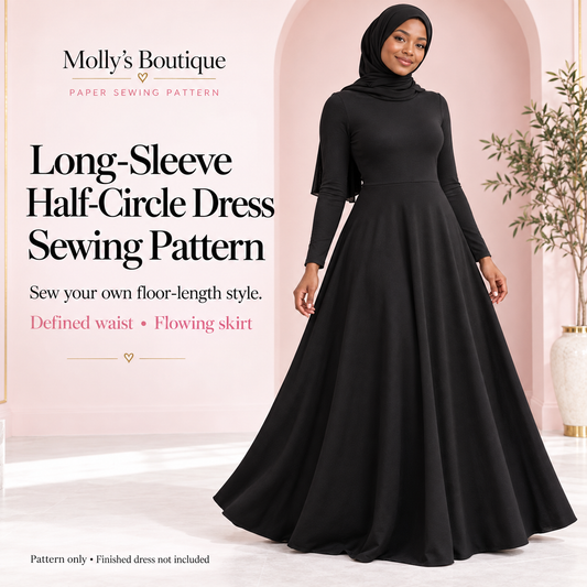 The Graceful Sweep Dress — Hand-Cut Paper Sewing Pattern