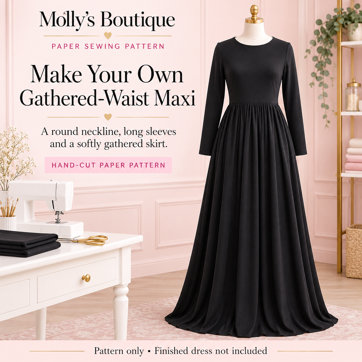 The Timeless Gathered Maxi — Hand-Cut Paper Sewing Pattern