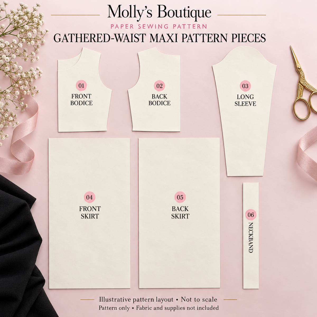 The Timeless Gathered Maxi — Hand-Cut Paper Sewing Pattern