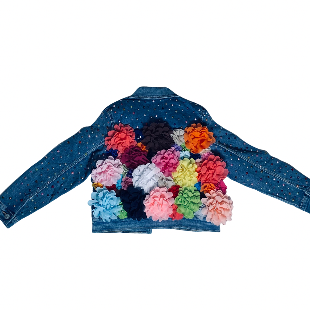 Flowers & Pearls Jean jacket