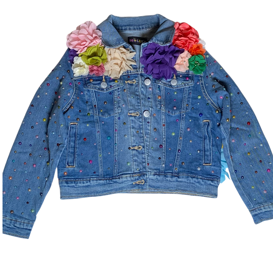 Flowers & Pearls Jean jacket