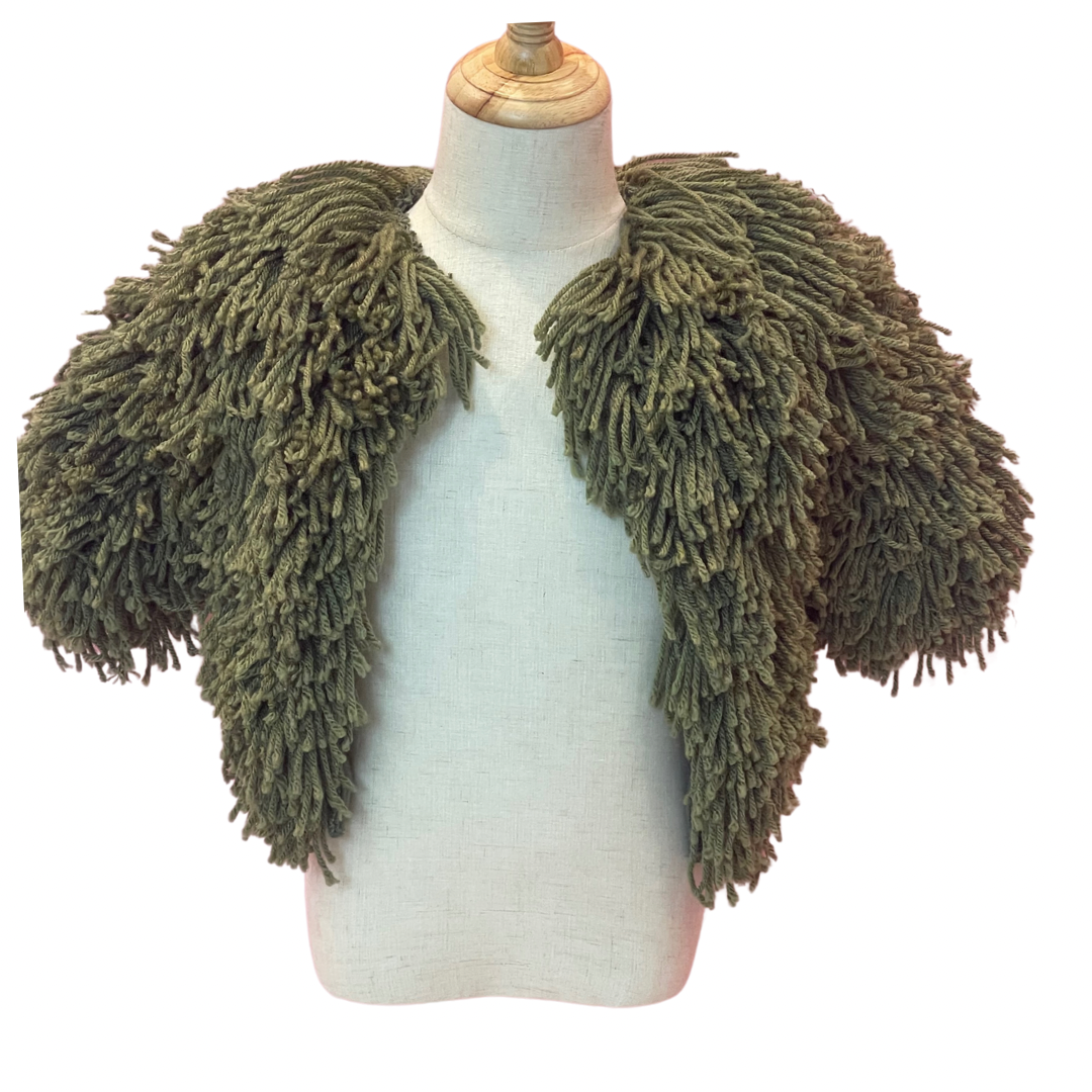 Olive green shaggy sweater