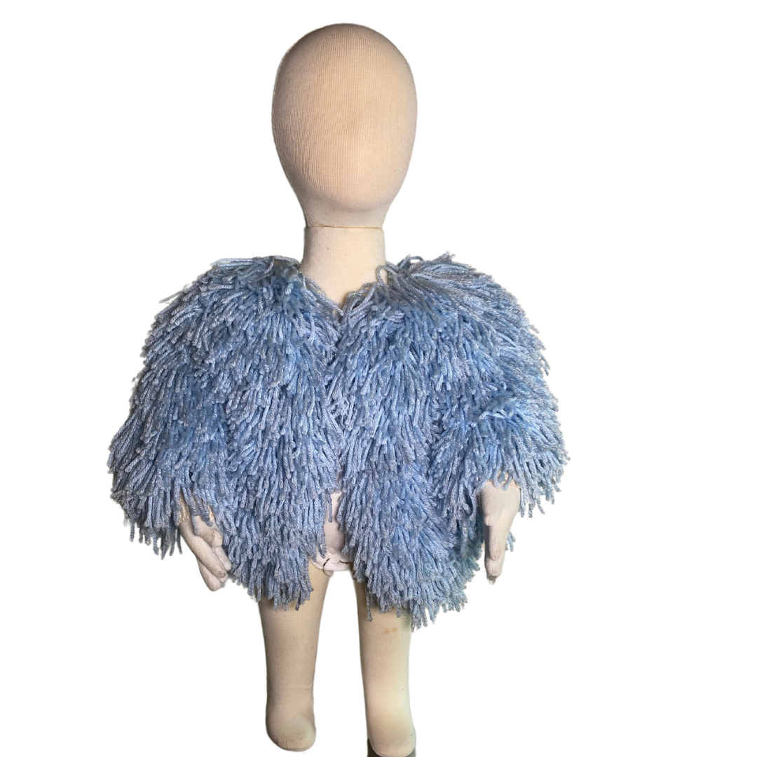 Winter blue shaggy sweater