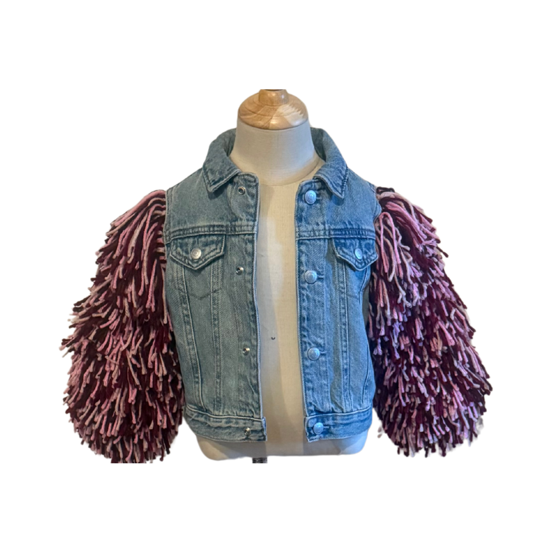 Razzberry shaggy jean jacket