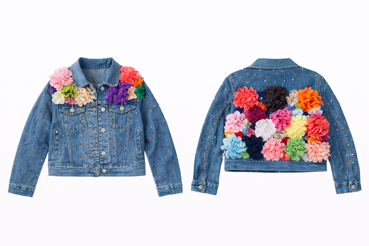Flowers & Pearls Jean jacket