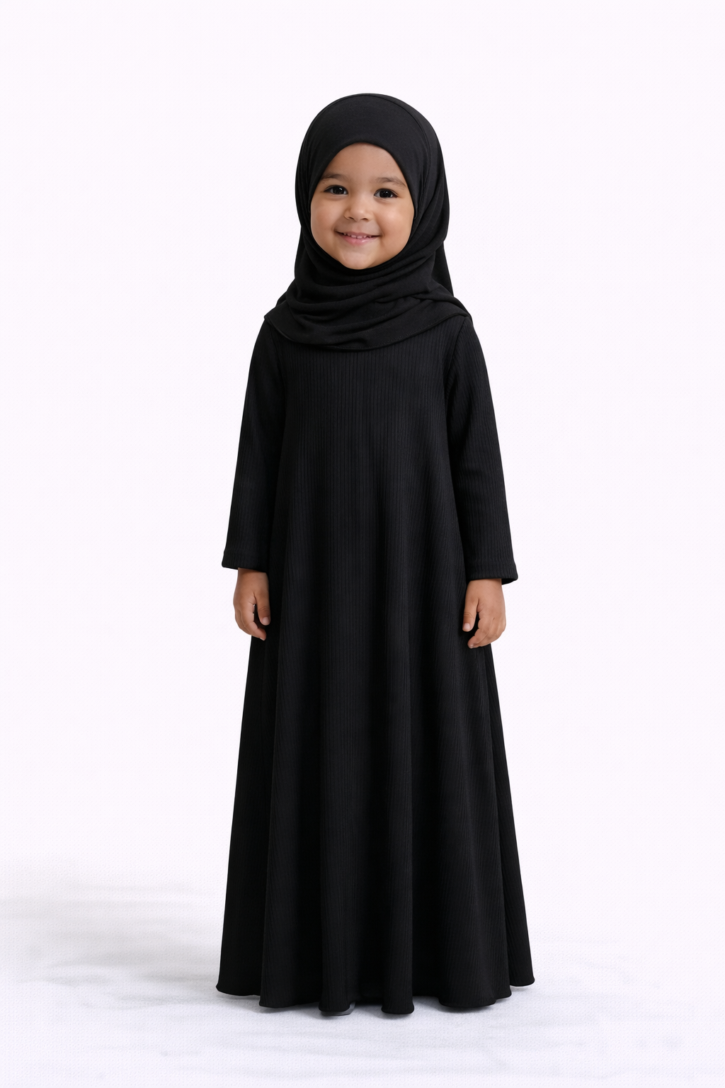 Black Rib knit Aline dress